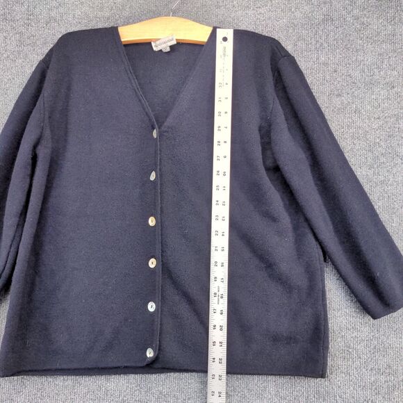 Franco Callegari Women's Button Front Knit Cardigan Sweater Blue Medium Merino - Picture 10 of 12